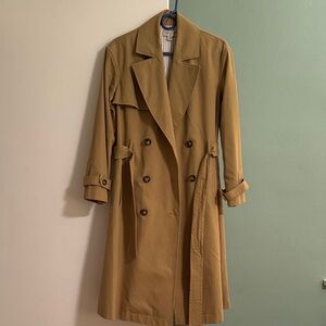 Nili Lotan Camel Double-Breasted Trench Coat